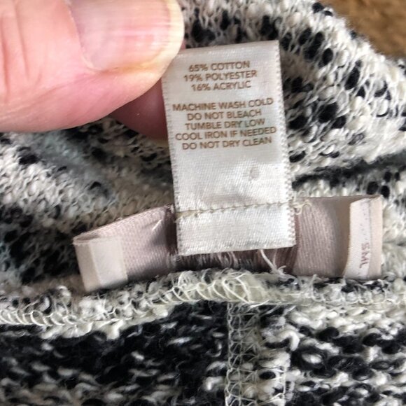 Ann Taylor LOFT Outlet Petite Cowl Neck Sweater Dress Black & Ivory XXSP - Picture 6 of 8